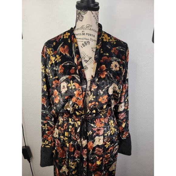 Be Fur Real Faux Fur Kimono Womens OS One Size Floral Velour Victorian Gothic - Picture 6 of 14